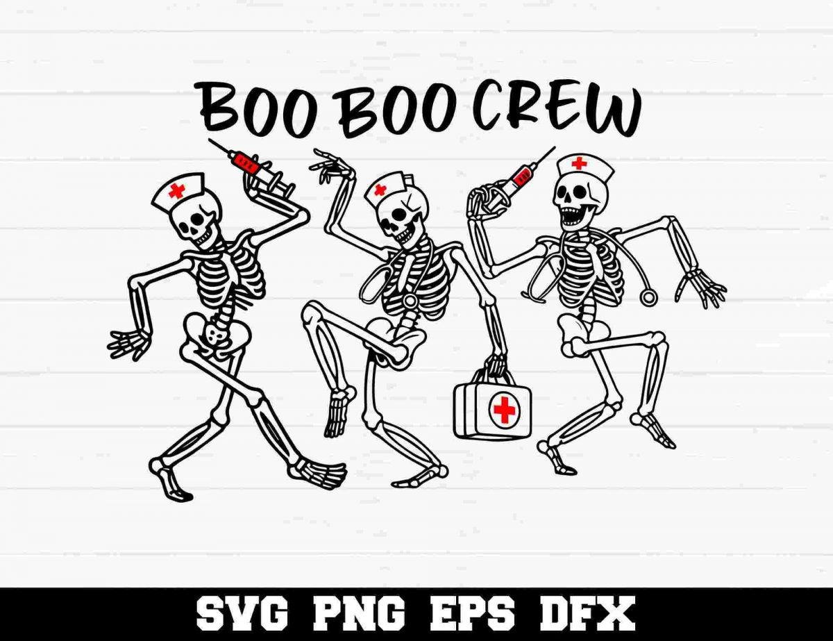 Spooky Nurse Skeleton SVG PNG Cut File for Halloween Cricut