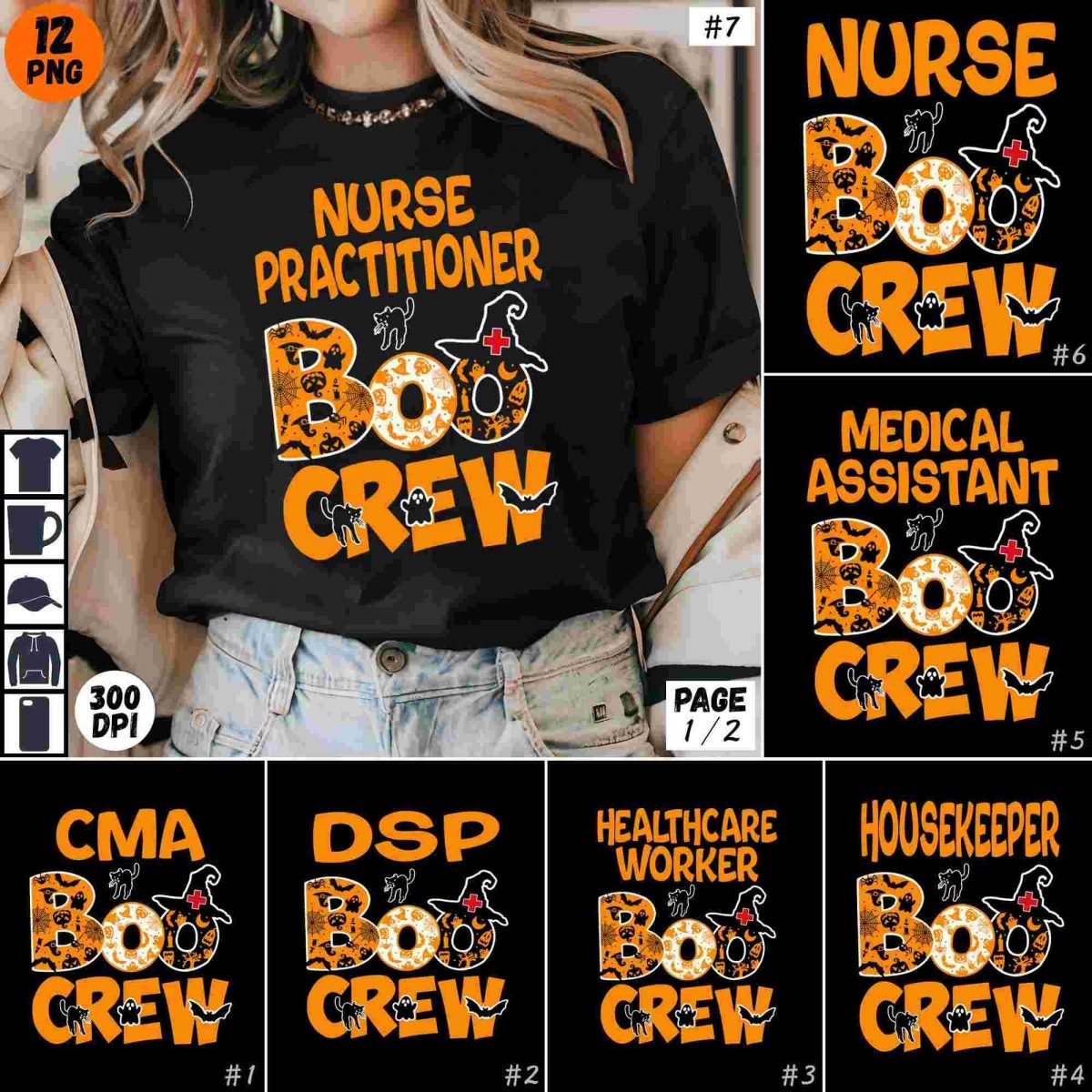 Spooky Nurse SVG Bundle Halloween Shirt Design for Healthcare Pros