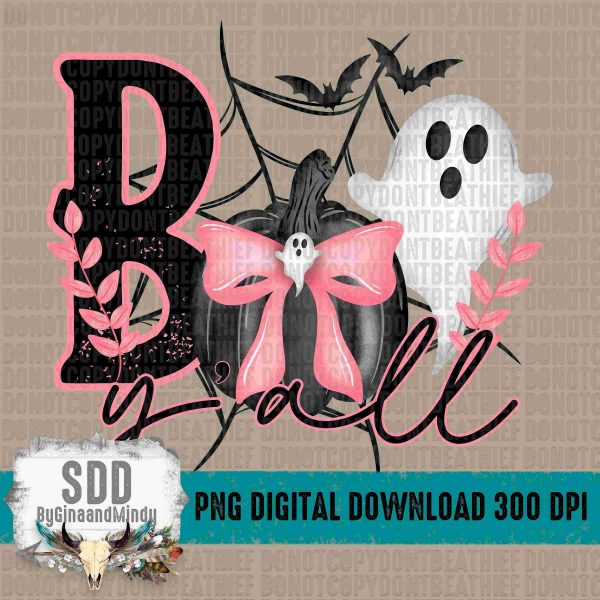 Spooky Pumpkin Bow Ghost Halloween Fall Pumpkins SVG PNG Digital