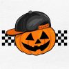 Spooky Pumpkin Face Halloween Boy Fall Checkered Clip Art SVG