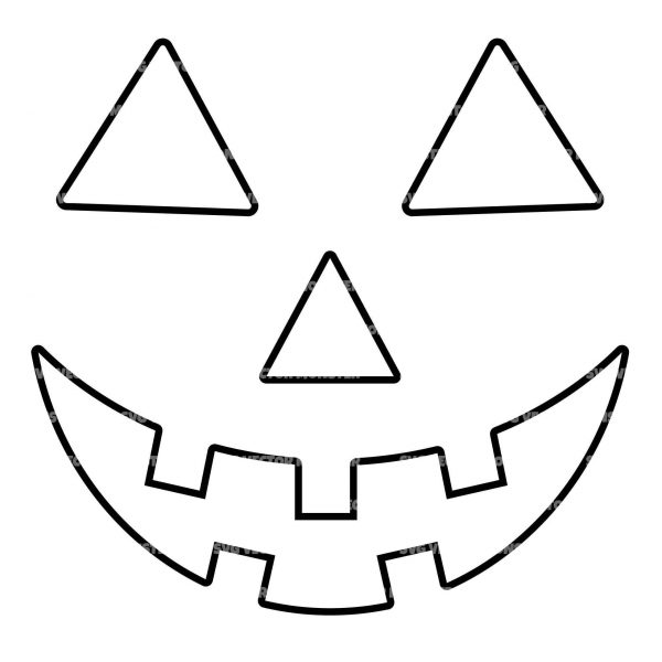 Spooky Pumpkin Face Svg Outline Jack O Lantern Svg Halloween Cut File