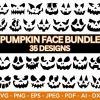 Spooky Pumpkin Faces SVG Halloween Jack O Lantern Clipart