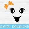 Spooky Retro Halloween Ghost Face SVG Clipart Digital Download