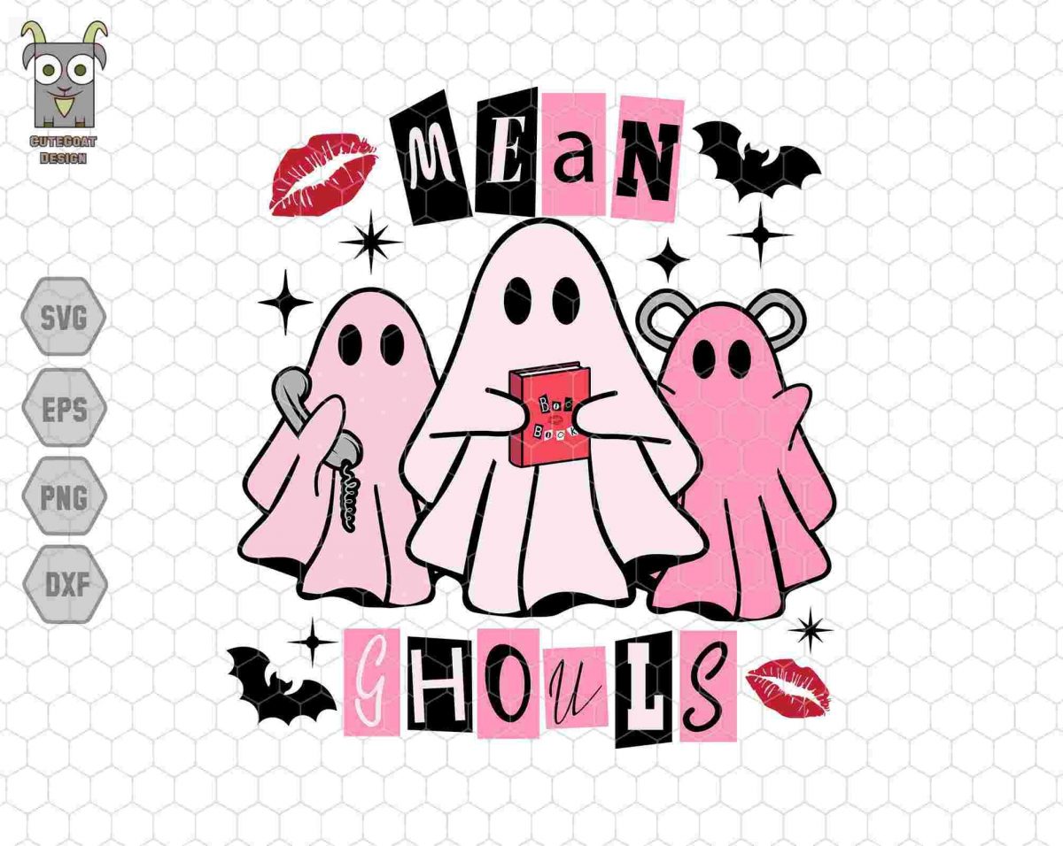 Spooky Retro Halloween Ghost Svg Cute Pink Ghouls Pumpkin Svg