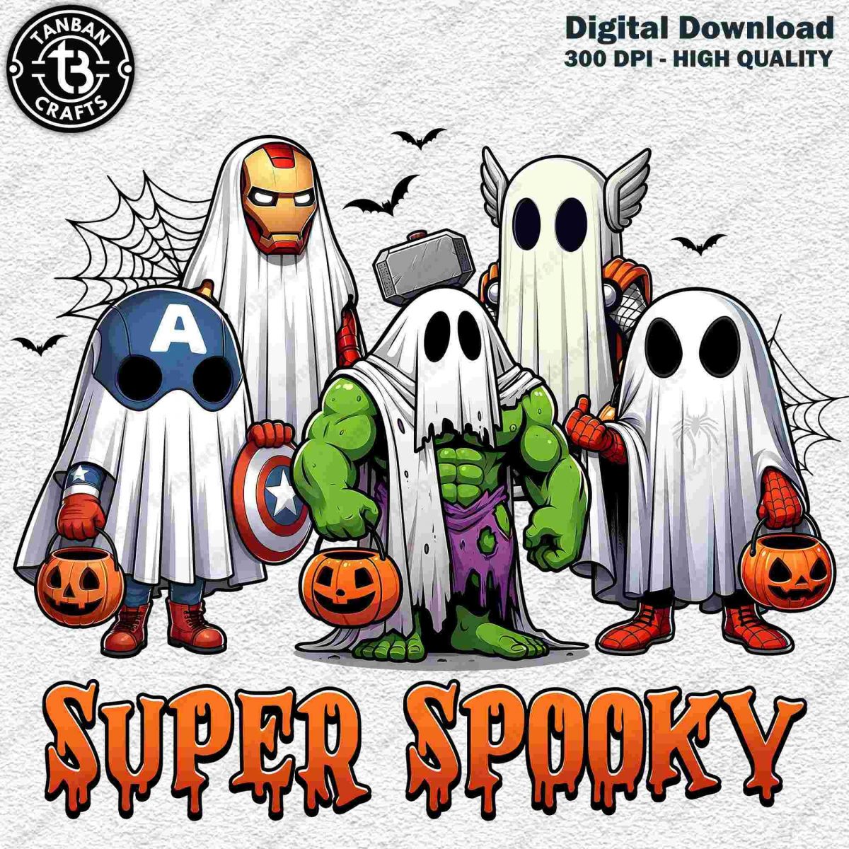 Spooky Retro Halloween Ghosts Pumpkins SVGs