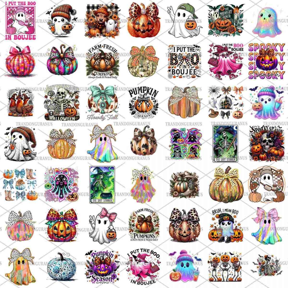 Spooky Season 100 Retro Halloween PNG Designs Bundle