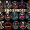 Spooky Season 15 Halloween Horror Characters PNG Bundle for