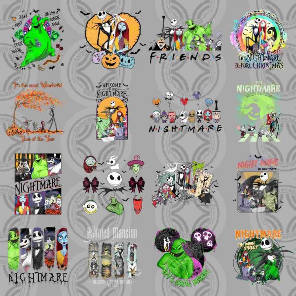 Spooky Season 15 Halloween Nightmare Couple Monster Png Bundle for