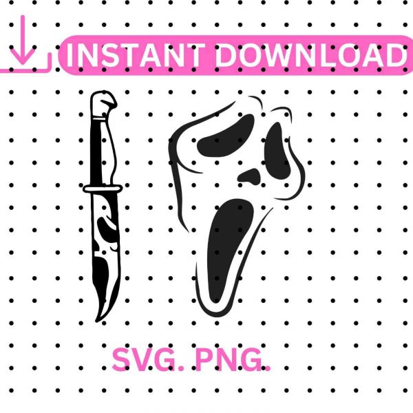 Spooky Season Ghost Face Knife Digital Download PNG SVG