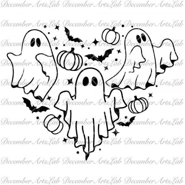 Spooky Season Ghost SVG for Kids Halloween Shirts Boo Clip Art PNG