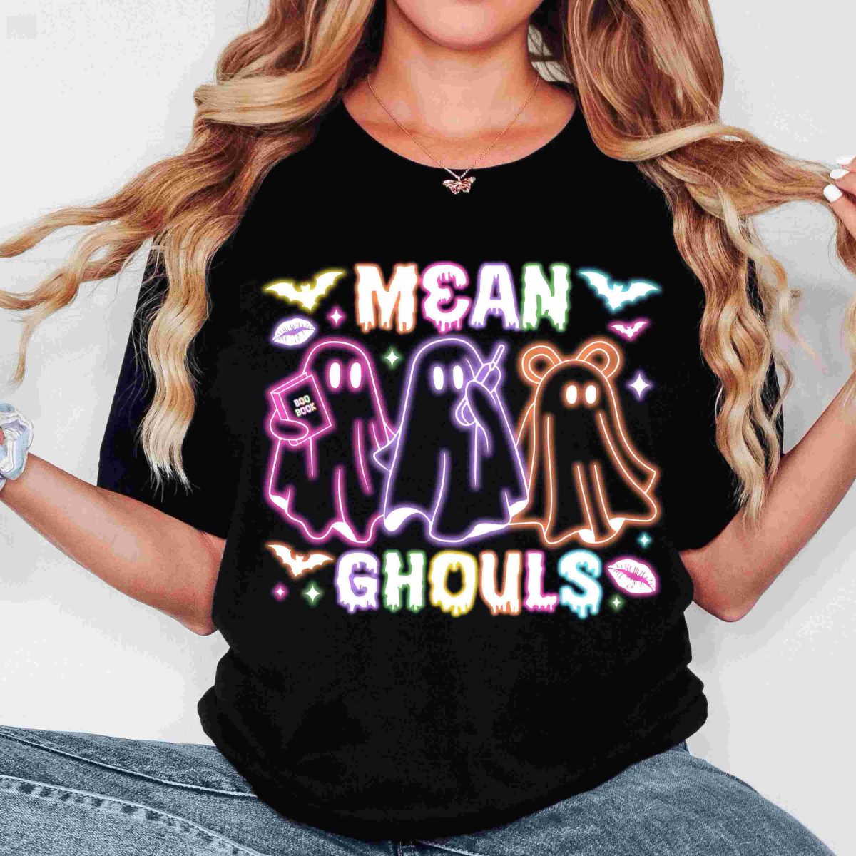 Spooky Season Halloween Png Bundle Mean Ghouls Retro Neon Trendy