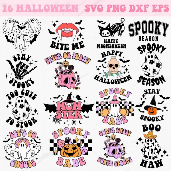 Spooky Season Halloween SVG Cute Trendy Files for Cricut