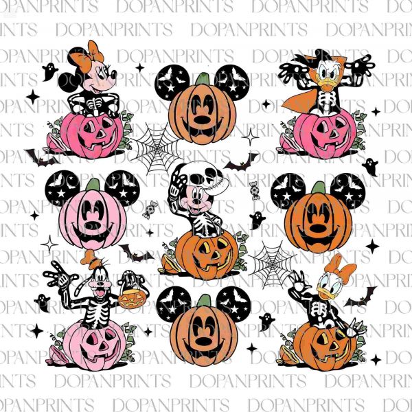 Spooky Season Mouse Pumpkin Friends SVG for Retro Halloween Fun