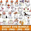 Spooky Season Retro Halloween svg Bundle Cute Ghost Reading Ghost Cat