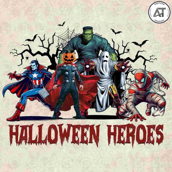 Spooky Season Retro Pumpkins and Superhero Halloween Ghost SVG PNG