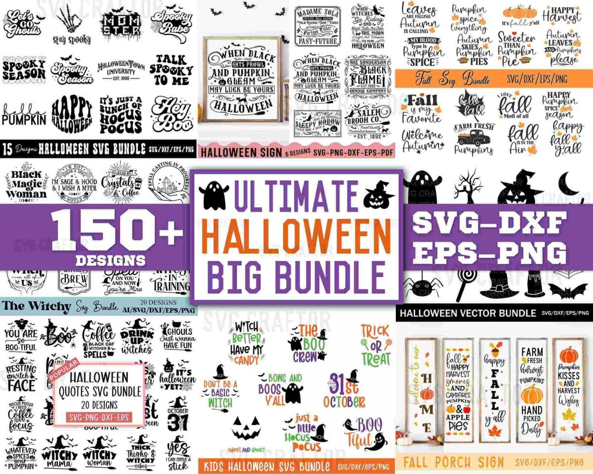 Spooky Season Super Bundle Halloween Fall Thanksgiving SVGs