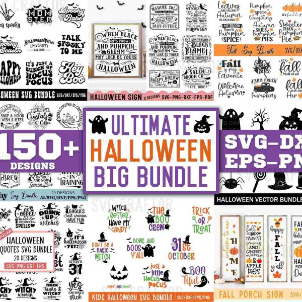 Spooky Season Super Bundle Halloween Fall Thanksgiving SVGs