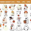 Spooky Season svg Bundle Cute Ghosts Retro Halloween Reading Ghosts