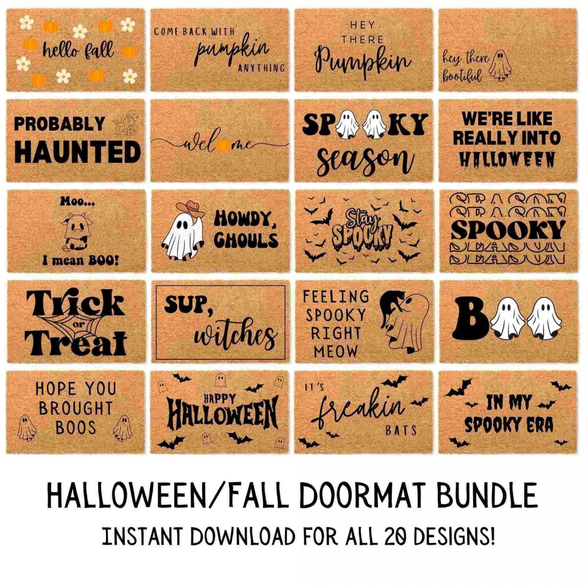 Spooky Season SVG Bundle Halloween Doormat Designs for Instant