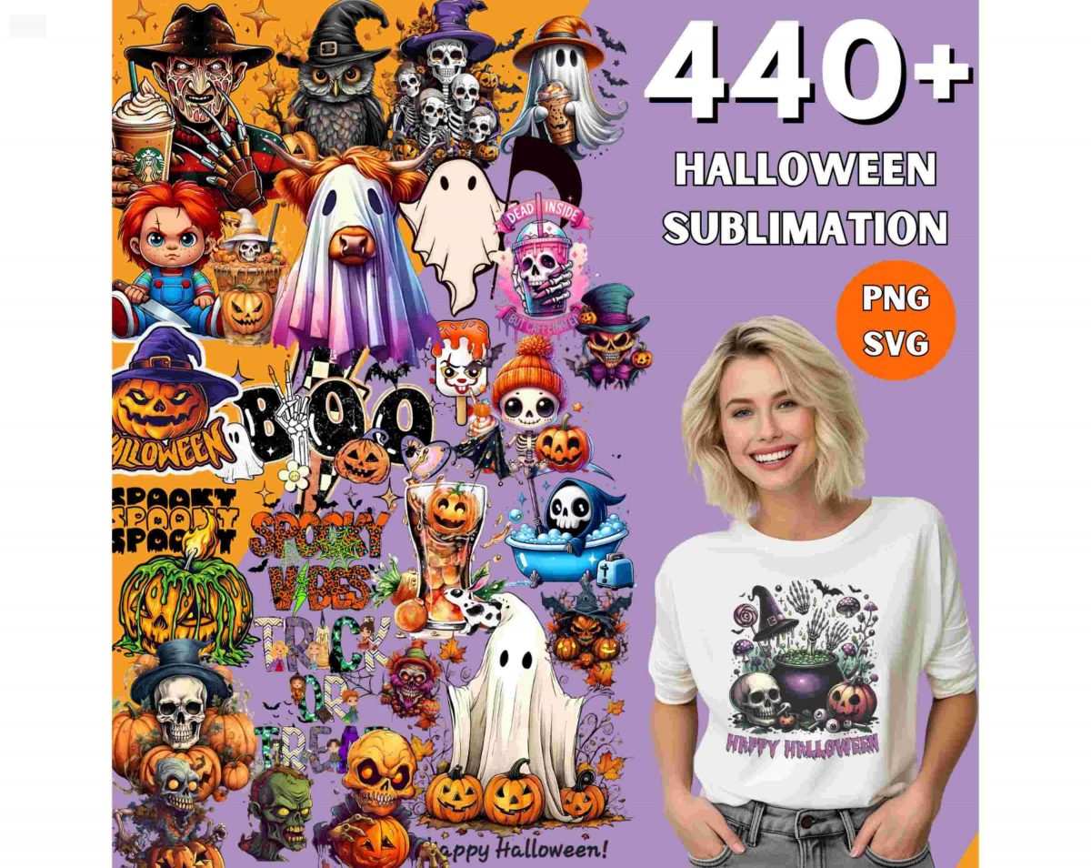 Spooky Season SVG PNG Bundle 440 Halloween Designs for TShirts