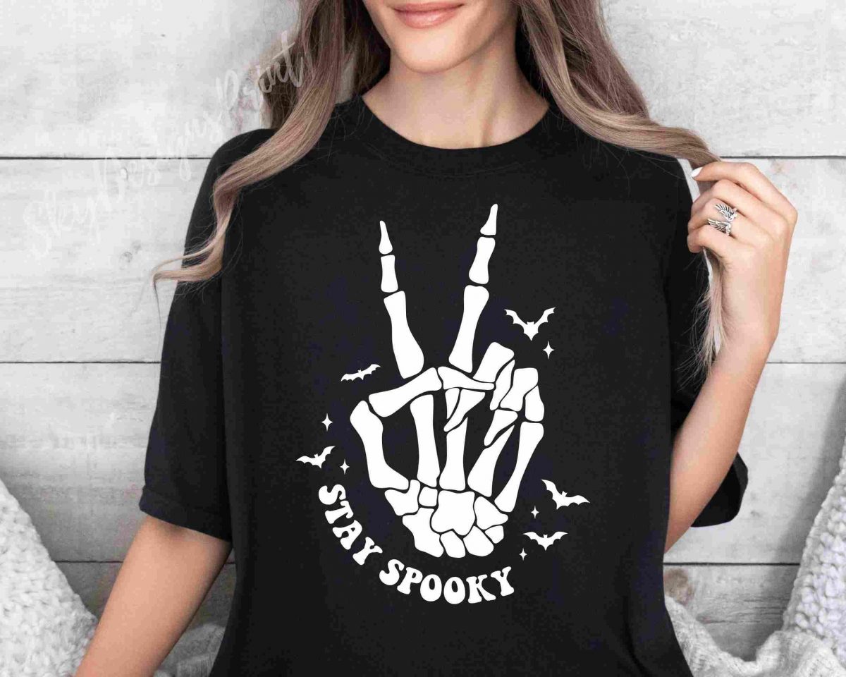 Spooky Season SVG PNG Halloween Skeleton Hand Vibes Shirt Funny