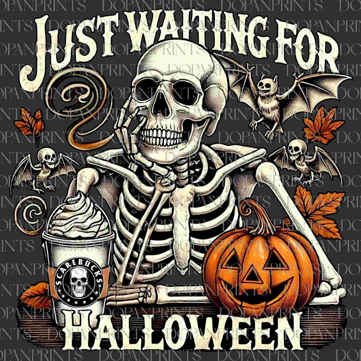 Spooky Season Vintage Skeleton Coffee Clipart Pumpkin Png Funny