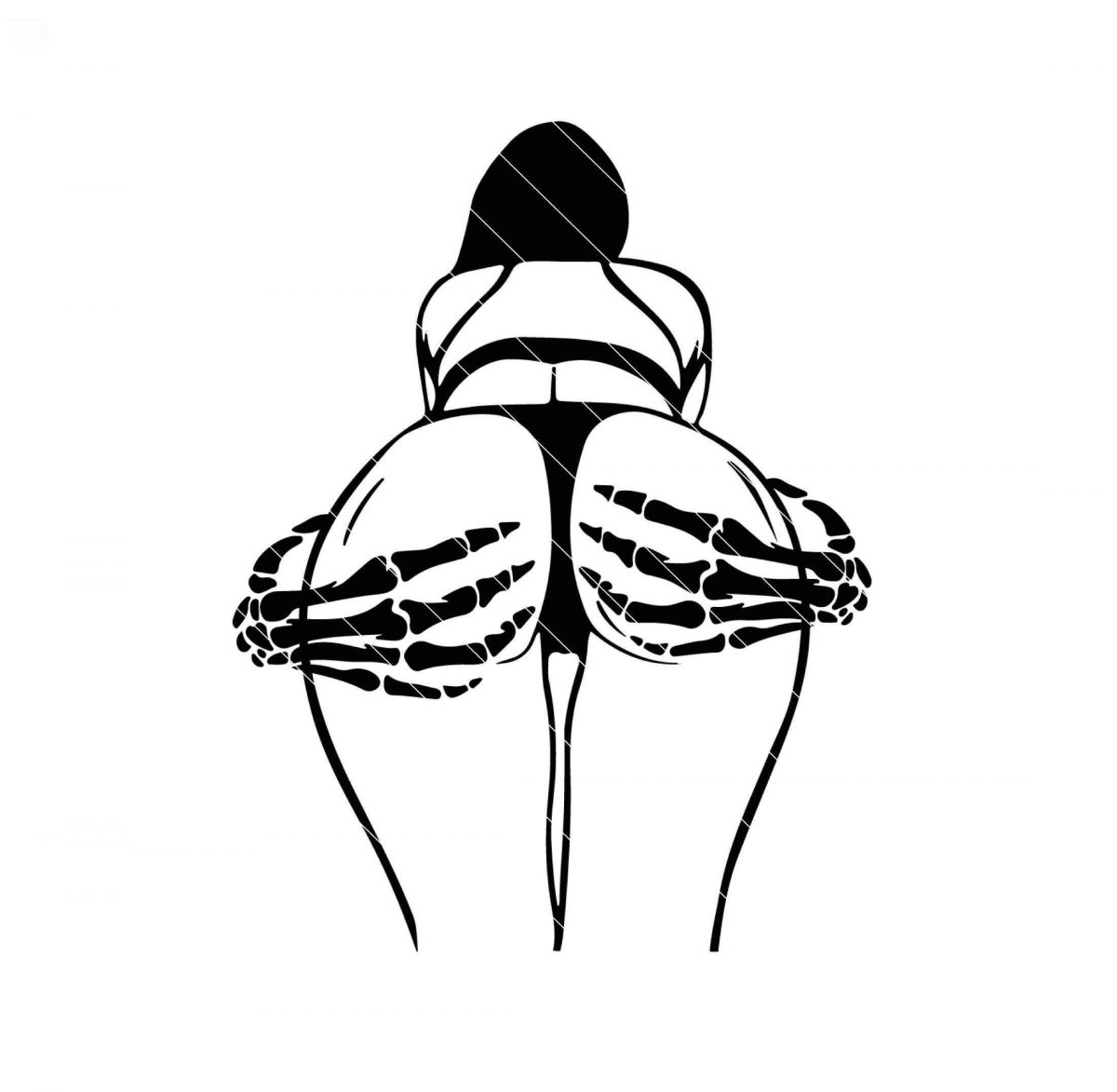 Spooky Skeleton Booty Butt Halloween SVG for Adults Cricut