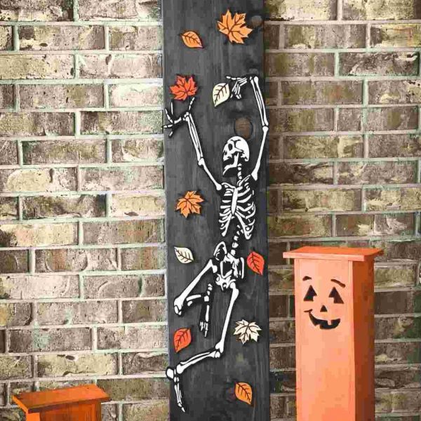 Spooky Skeleton Dance Layered Halloween Porch Leaner SVG