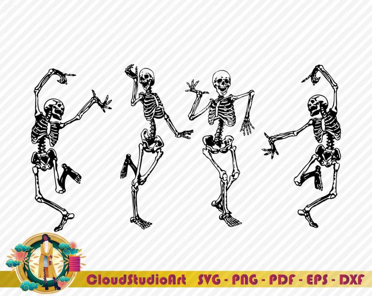 Spooky Skeleton Dance SVG for Halloween Cricut Projects