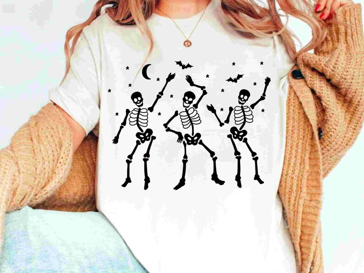 Spooky Skeleton Dance SVG for Halloween Season Funny Hippie Vibes