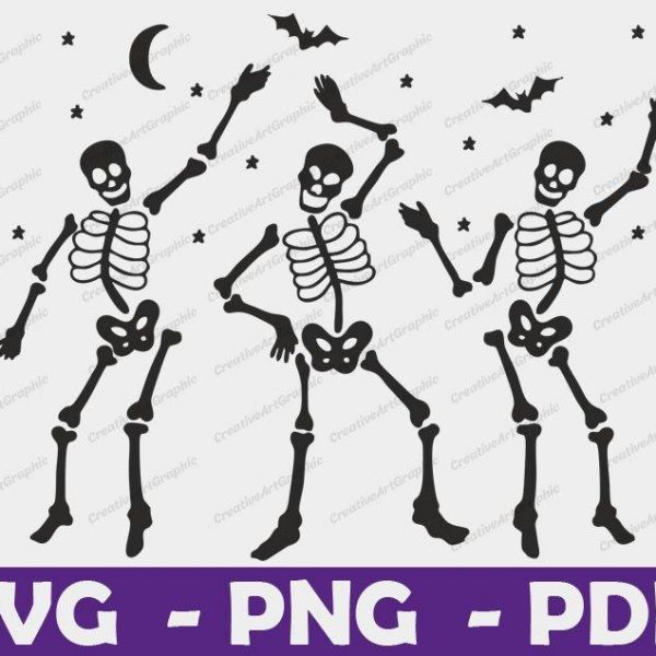 Spooky Skeleton Dance SVG for Halloween Vibes Cricut Clipart PNG