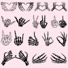 Spooky Skeleton Hand SVG Halloween Skull Rack Middle Finger Cricut