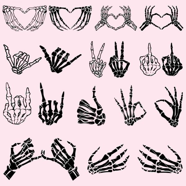 Spooky Skeleton Hand SVG Halloween Skull Rack Middle Finger Cricut