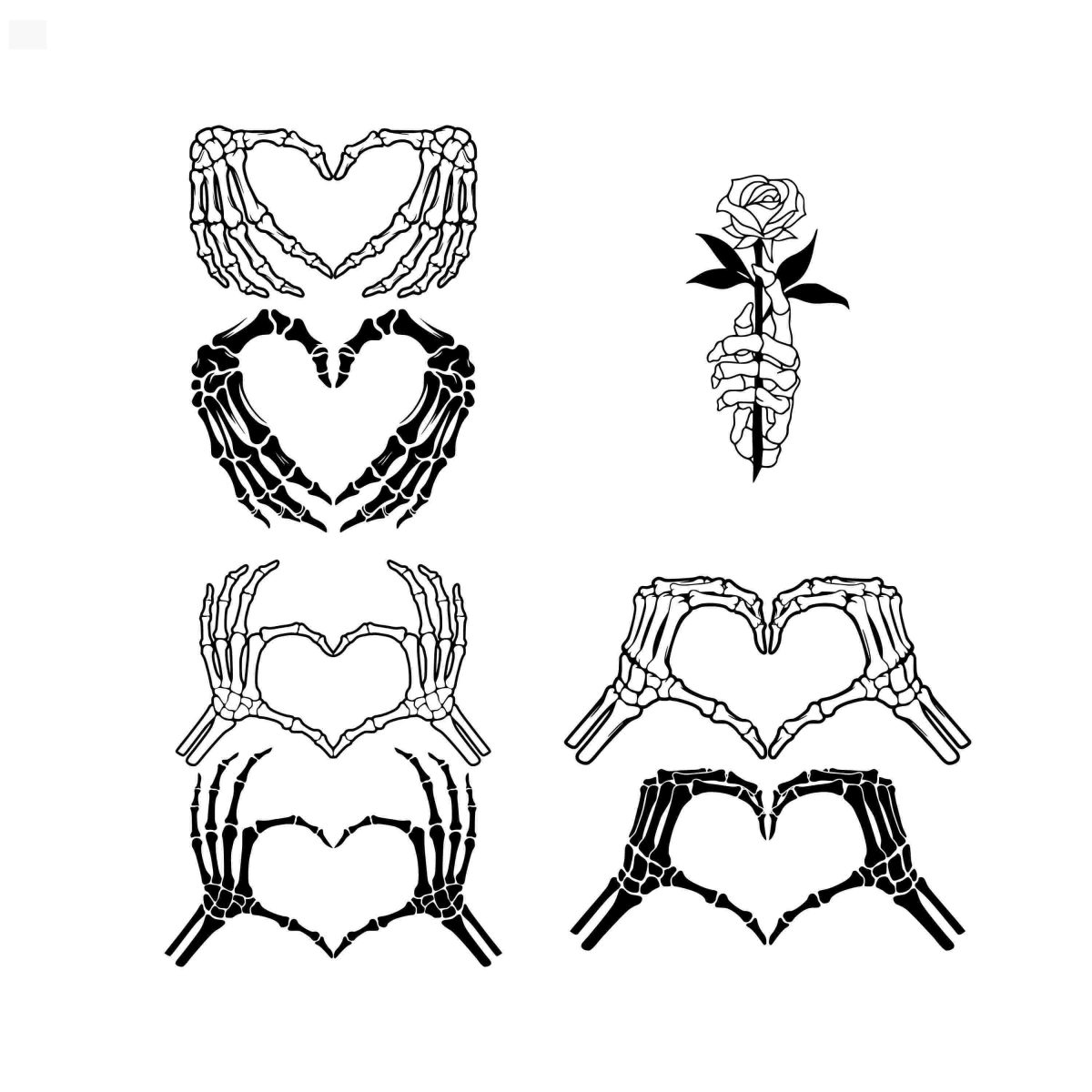 Spooky Skeleton Hands Heart Halloween SVG Bundle Digital Download