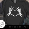 Spooky Skeleton Hands Heart SVG Halloween Cut File eps dxf png jpg