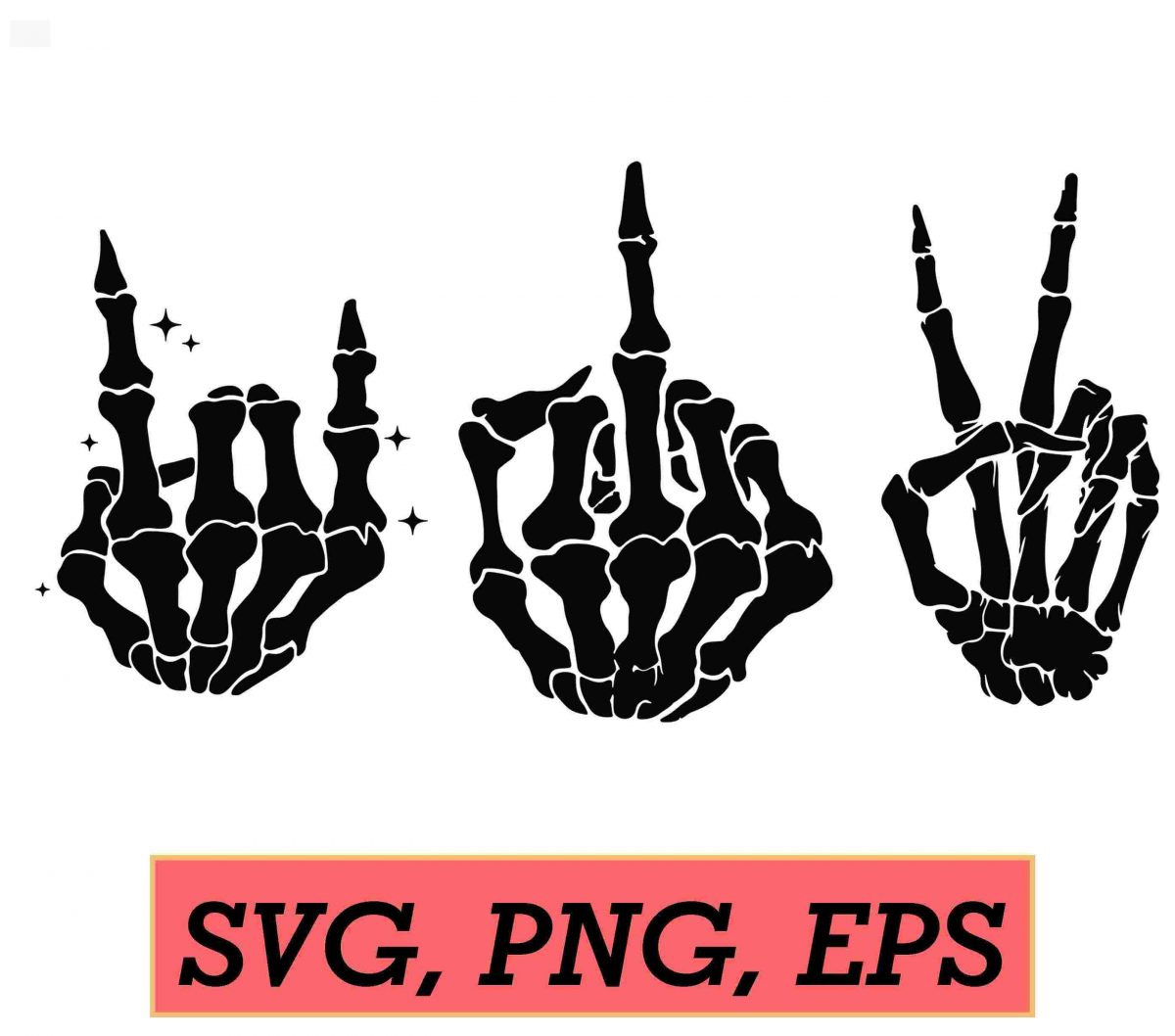 Spooky Skeleton Hands Skull Clipart Halloween SVG PNG for Cricut