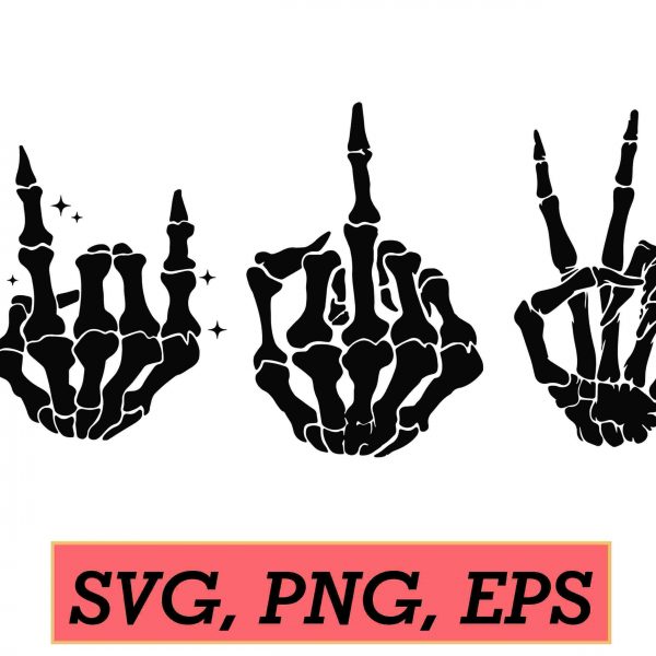 Spooky Skeleton Hands Skull Clipart Halloween SVG PNG for Cricut