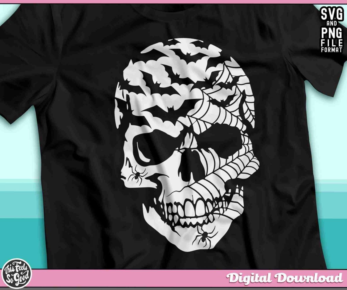 Spooky Skull Halloween Shirt SVG Haunted Creepy SVGs for Cricut