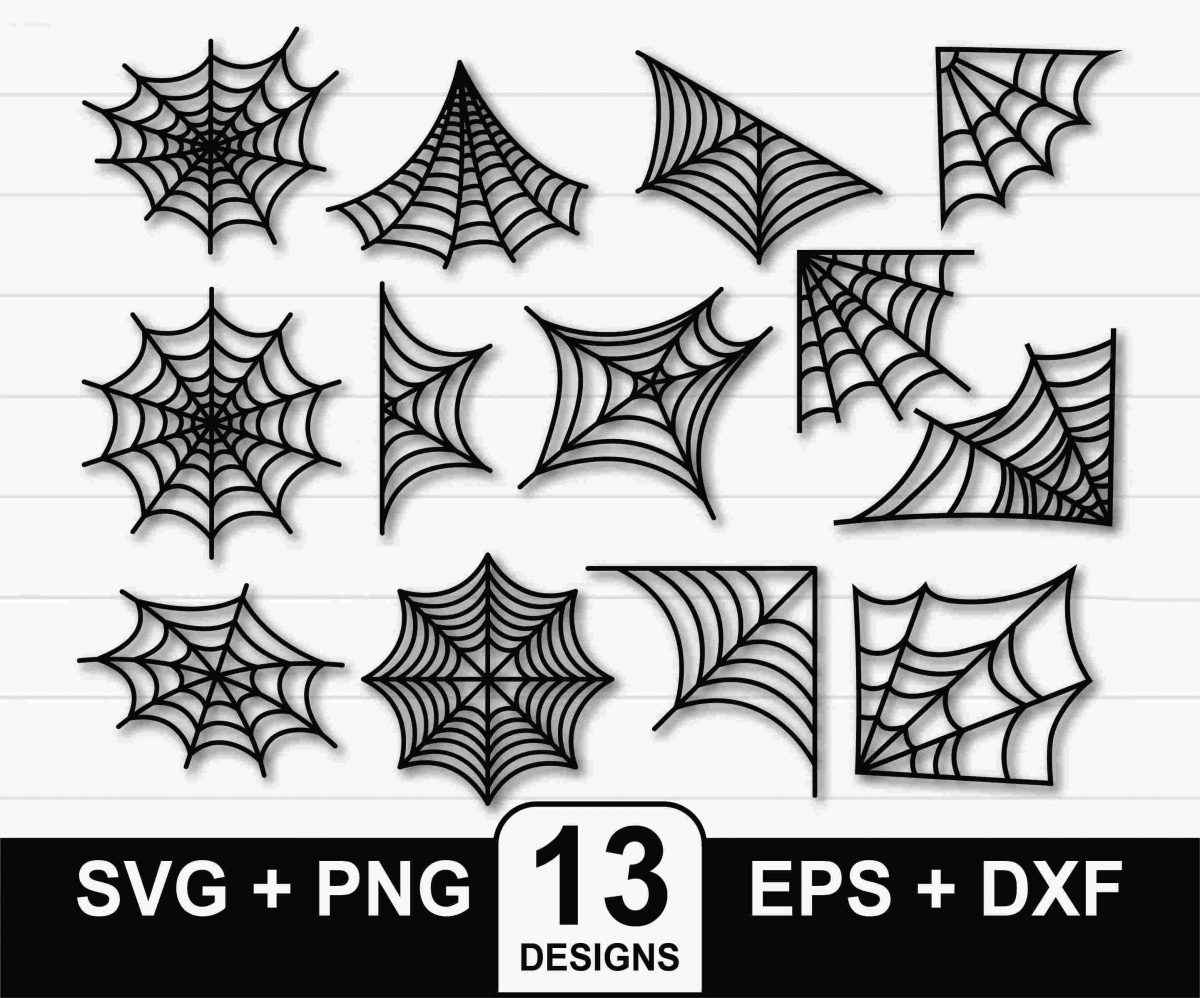 Spooky Spider Web Bundle svg Silhouette Clipart Cricut for Halloween