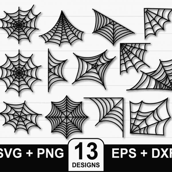 Spooky Spider Web Bundle svg Silhouette Clipart Cricut for Halloween