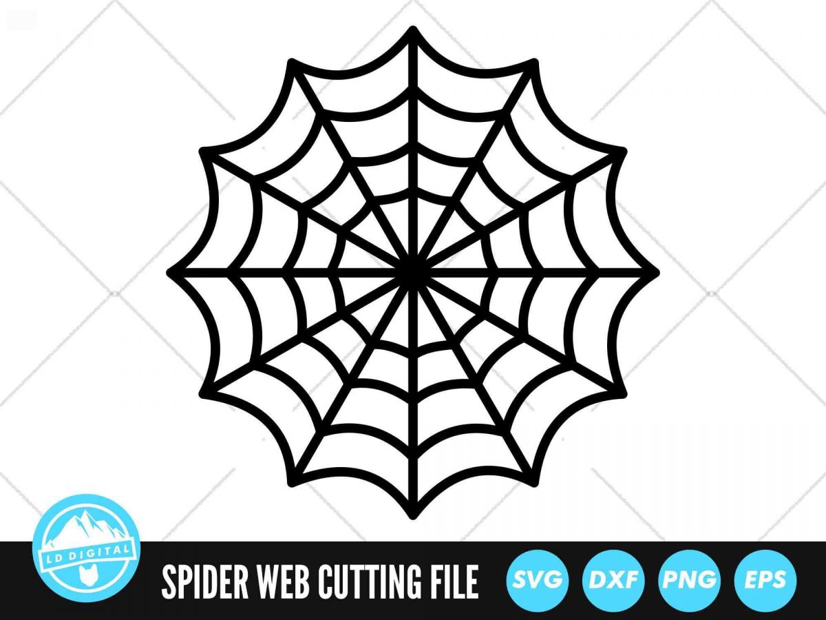 Spooky Spiderweb SVGs Halloween Web Cut Files Creepy Spider PNGs