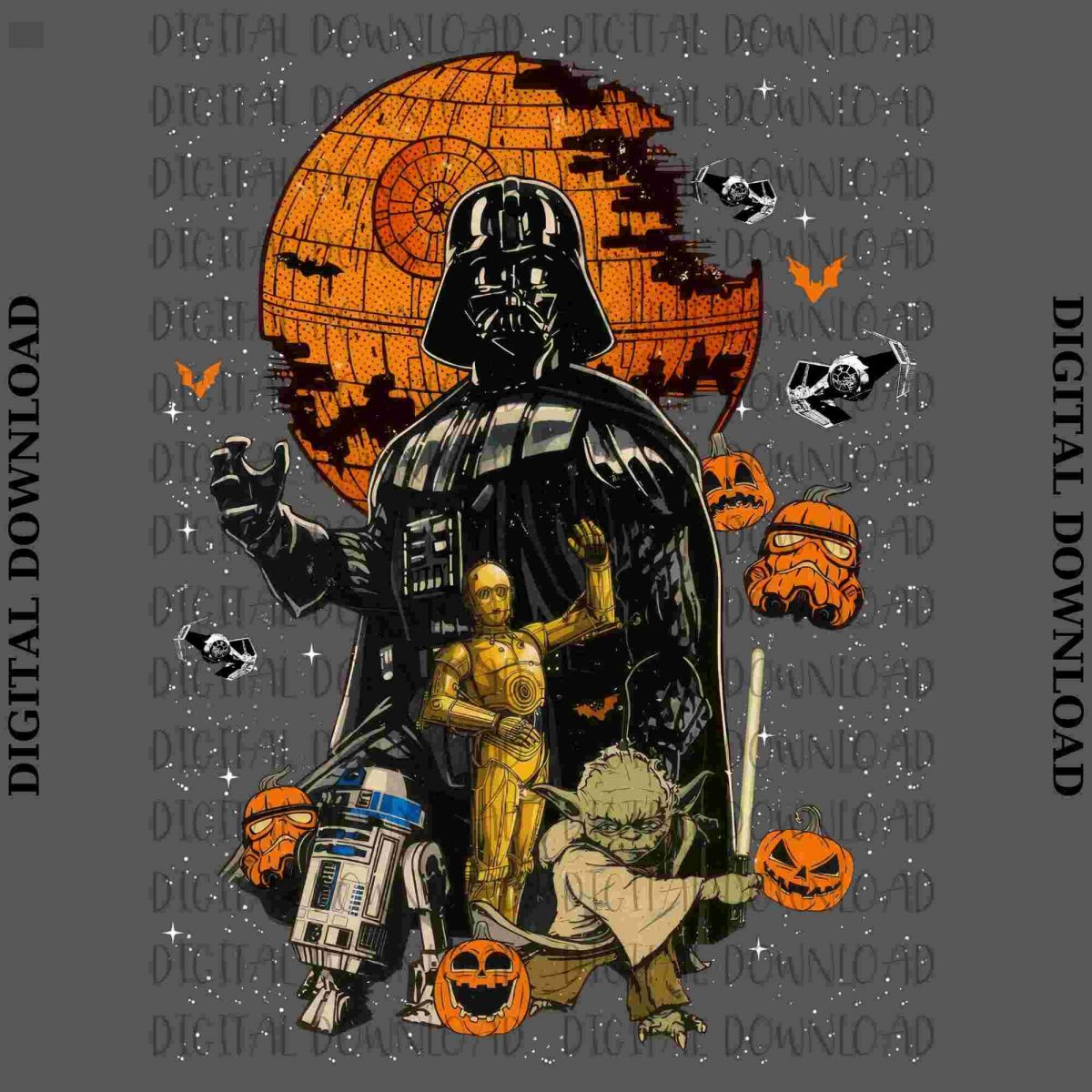 Spooky Star Wars Halloween Png and Shirt for Mouse and Pumpkin SVG