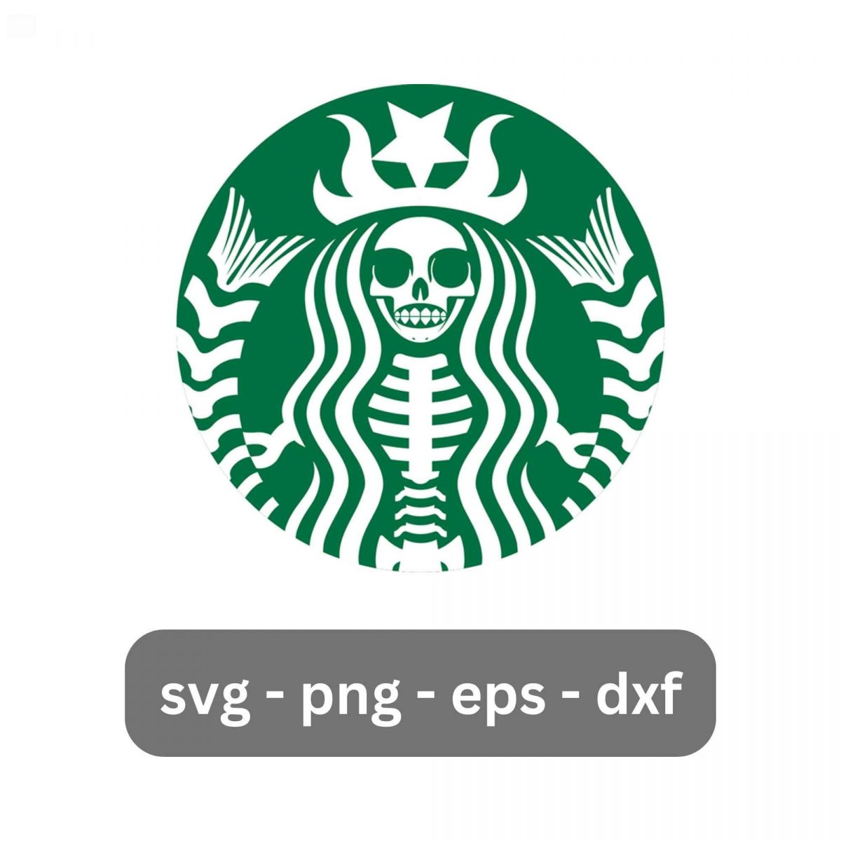 Spooky Starbucks Logo and Skeleton SVG for Halloween Crafting