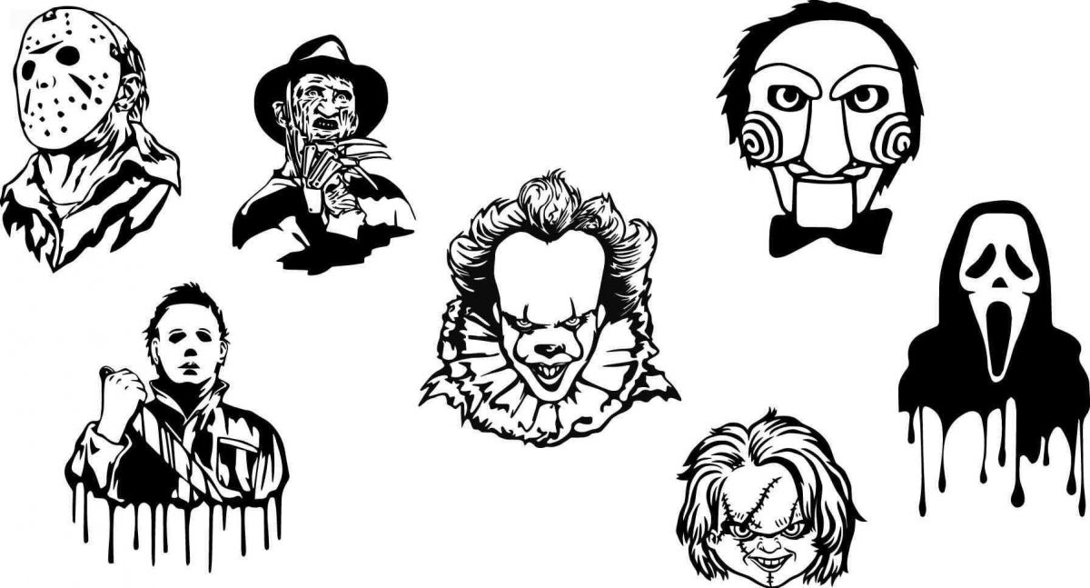 Spooky SVG Bundle 150 Horror Villains Cut Files for Jason Cricut