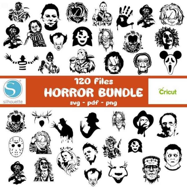 Spooky SVG Bundle Horror Movie Characters Halloween Designs