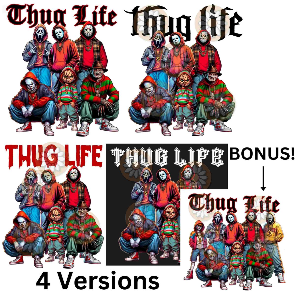 Spooky SVG Bundle Thug Life Horror Movie Halloween Shirt Designs