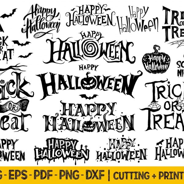 Spooky Svg Halloween Sign Bundle Trick Or Treat Pumpkin Png Designs