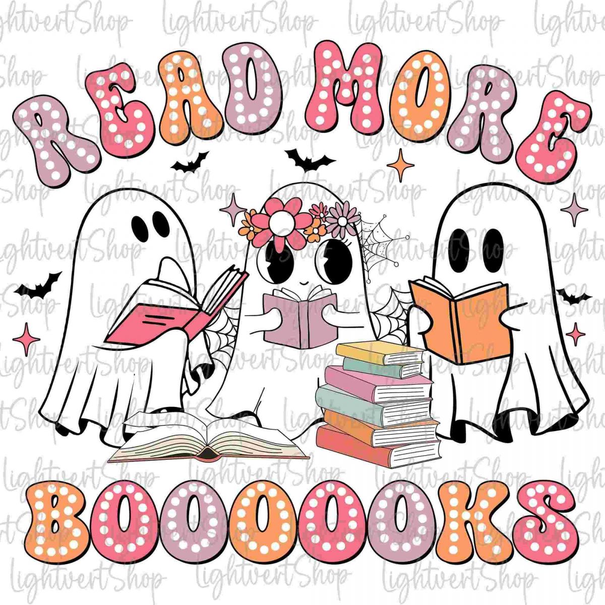 Spooky Teacher Gifts Halloween Png Books Cute Boo Ghosts