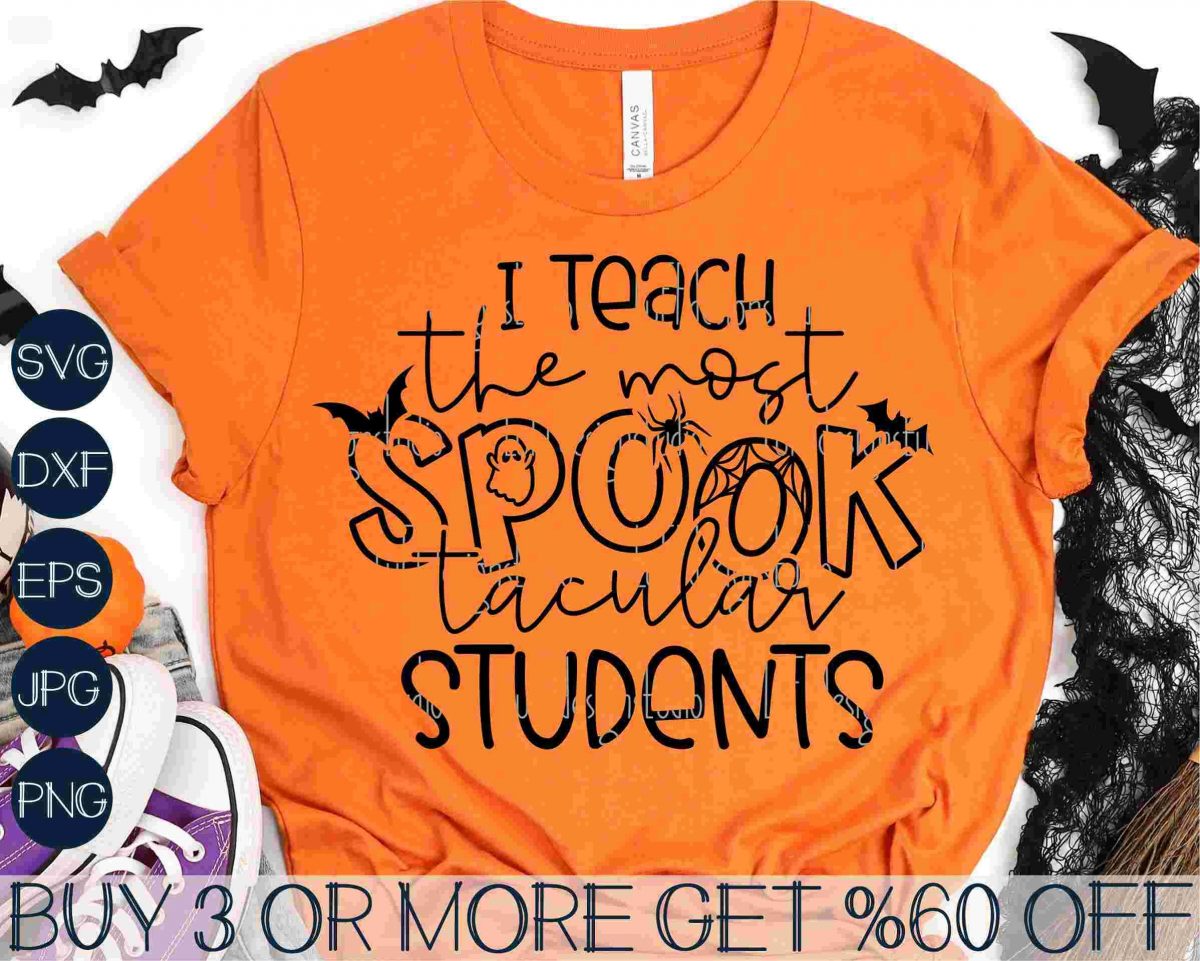 Spooky Teacher Students SVG Bundle for Halloween Crafts Cricut