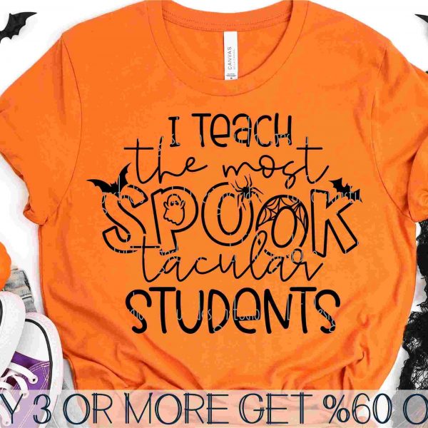 Spooky Teacher Students SVG Bundle for Halloween Crafts Cricut